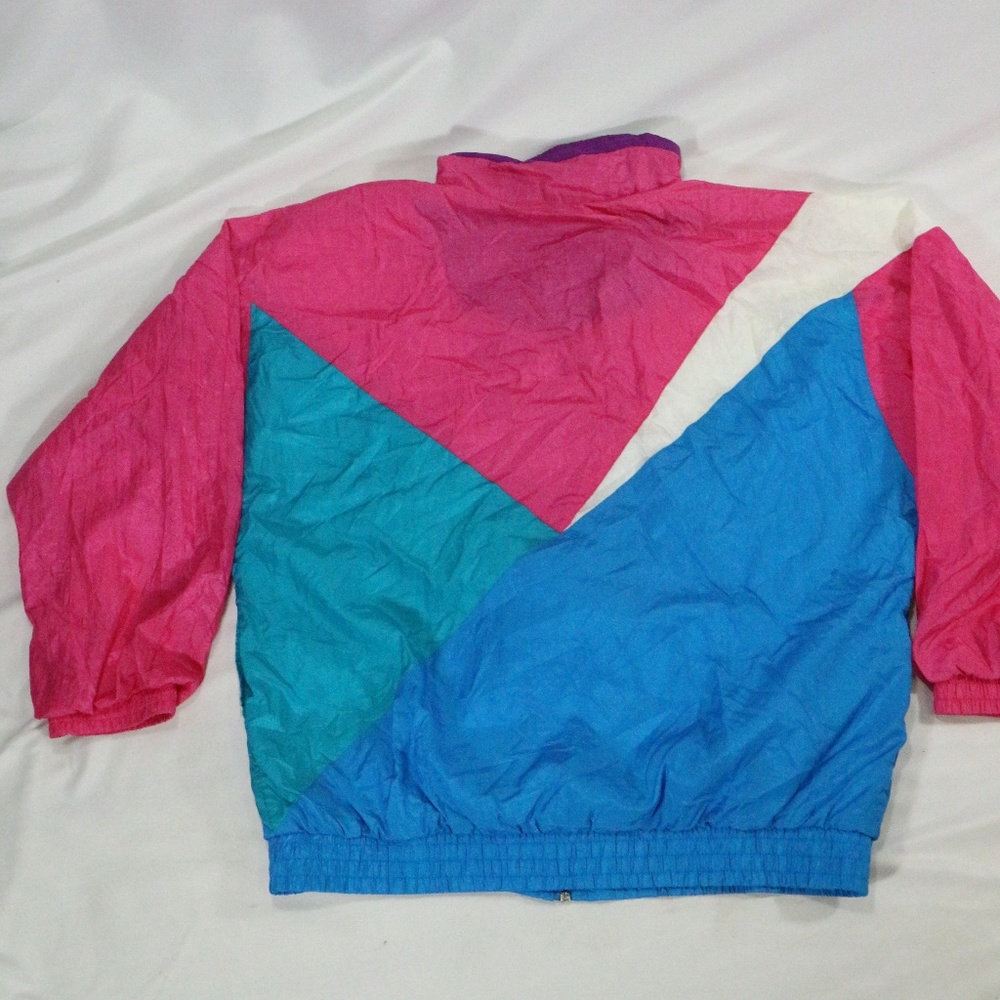 VTG BOCCO Multicolor Colorblock Windbreaker Jacket Sz Large - Picture 6 of 8